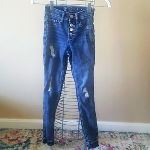 Justice Distressed slim fit destroyed denim jeans